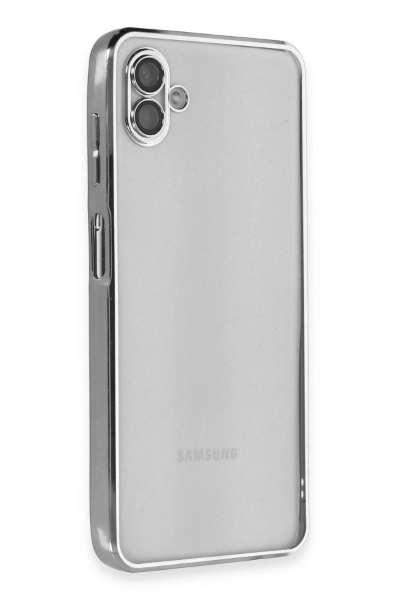 Newface Samsung Galaxy A04 Kılıf Razer Lensli Silikon - Gümüş resmi