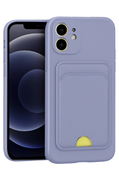 Newface iPhone 11 Kılıf Kelvin Kartvizitli Silikon - Lila resmi