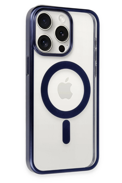 Newface iPhone 15 Pro Kılıf Erozi Magsafe Kapak - Lacivert resmi