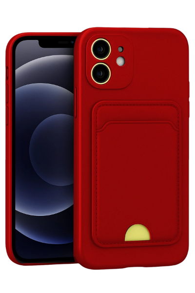 Newface iPhone 11 Kılıf Kelvin Kartvizitli Silikon - Kırmızı resmi