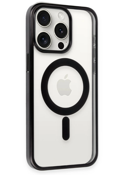 Newface iPhone 15 Pro Max Kılıf Erozi Magsafe Kapak - Siyah resmi