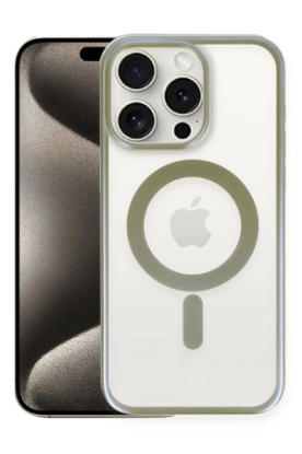 Newface iPhone 15 Pro Max Kılıf Erozi Magsafe Kapak - Gri resmi