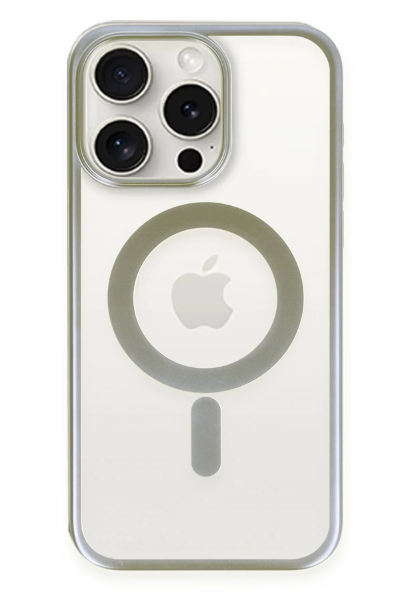 Newface iPhone 15 Pro Max Kılıf Erozi Magsafe Kapak - Gri resmi