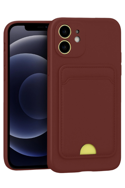 Newface iPhone 11 Kılıf Kelvin Kartvizitli Silikon - Bordo resmi