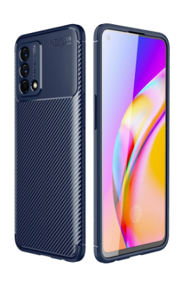 Newface Oppo A74 4G Kılıf Auto Focus Karbon Kapak - Lacivert resmi