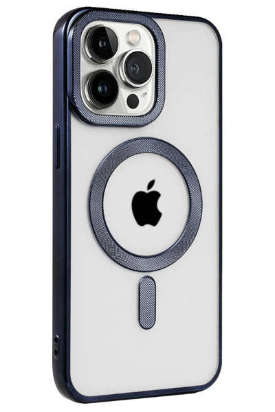 Newface iPhone 15 Pro Max Kılıf Kronos Magsafe Kapak - Lacivert resmi