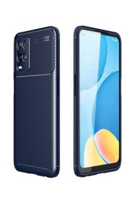 Newface Oppo A54 4G Kılıf Auto Focus Karbon Kapak - Lacivert resmi