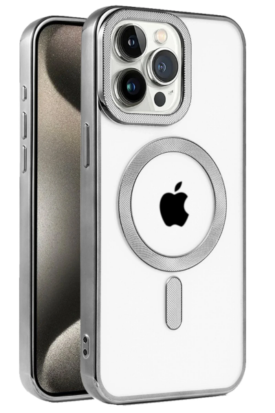 Newface iPhone 15 Pro Max Kılıf Kronos Magsafe Kapak - Titanyum Gri resmi