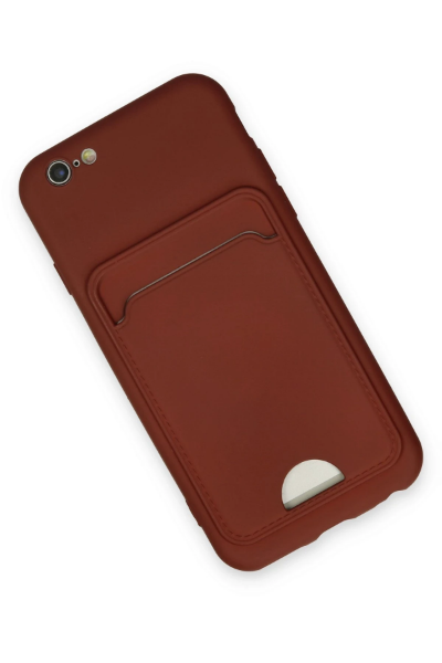 Newface iPhone 6 Kılıf Kelvin Kartvizitli Silikon - Bordo resmi