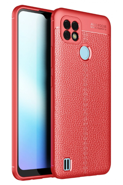 Newface Realme C21 Kılıf Auto Focus Kapak - Kırmızı resmi