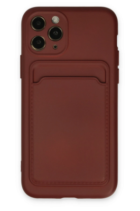 Newface iPhone 11 Pro Kılıf Kelvin Kartvizitli Silikon - Bordo resmi