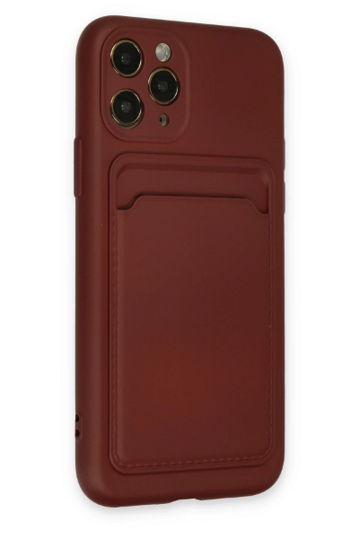 Newface iPhone 11 Pro Kılıf Kelvin Kartvizitli Silikon - Bordo resmi