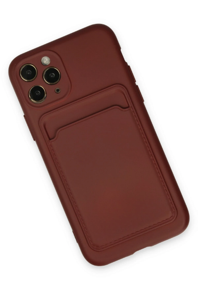 Newface iPhone 11 Pro Kılıf Kelvin Kartvizitli Silikon - Bordo resmi