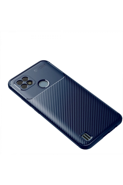 Newface Realme C21 Kılıf Auto Focus Karbon Kapak - Lacivert resmi
