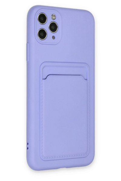 Newface iPhone 11 Pro Max Kılıf Kelvin Kartvizitli Silikon - Lila resmi