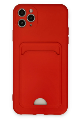 Newface iPhone 11 Pro Max Kılıf Kelvin Kartvizitli Silikon - Kırmızı resmi