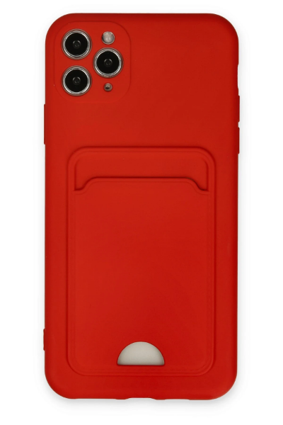 Newface iPhone 11 Pro Max Kılıf Kelvin Kartvizitli Silikon - Kırmızı resmi