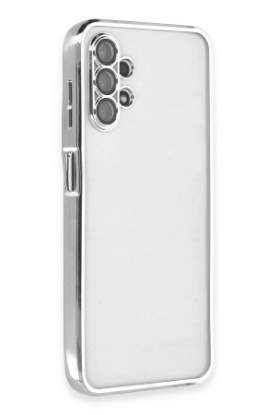 Newface Samsung Galaxy A13 4G Kılıf Razer Lensli Silikon - Gümüş resmi