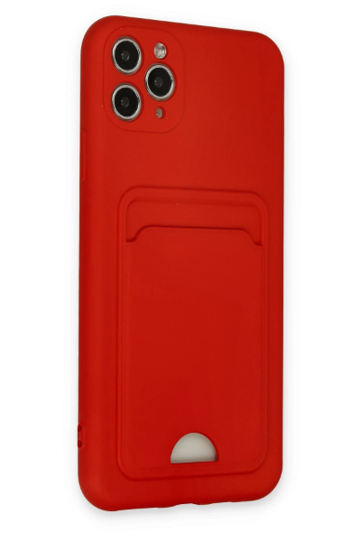 Newface iPhone 11 Pro Max Kılıf Kelvin Kartvizitli Silikon - Kırmızı resmi