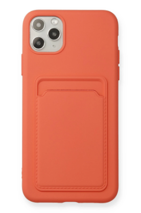 Newface iPhone 11 Pro Max Kılıf Kelvin Kartvizitli Silikon - Turuncu resmi