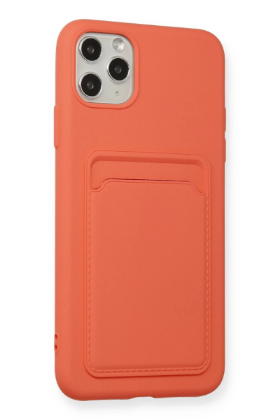 Newface iPhone 11 Pro Max Kılıf Kelvin Kartvizitli Silikon - Turuncu resmi