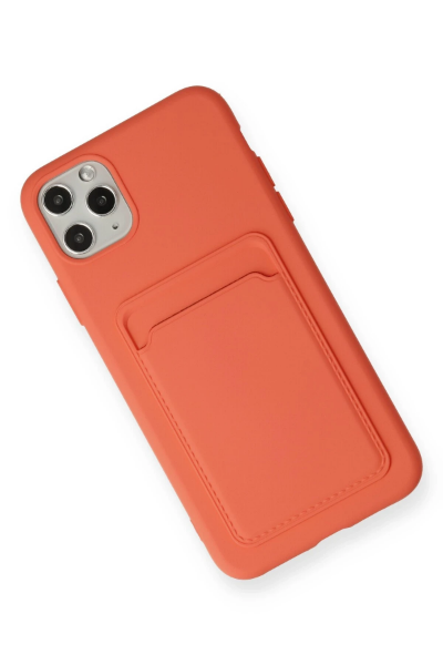 Newface iPhone 11 Pro Max Kılıf Kelvin Kartvizitli Silikon - Turuncu resmi