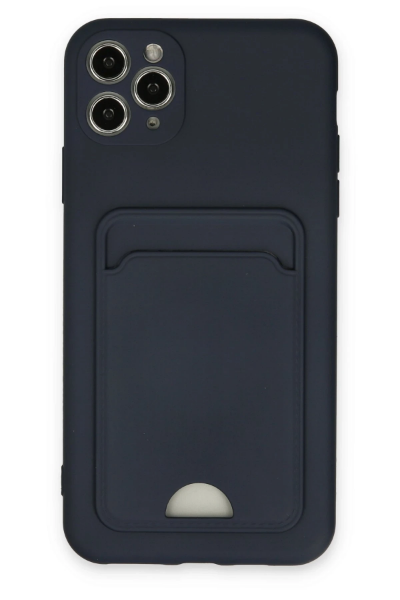 Newface iPhone 11 Pro Max Kılıf Kelvin Kartvizitli Silikon - Lacivert resmi
