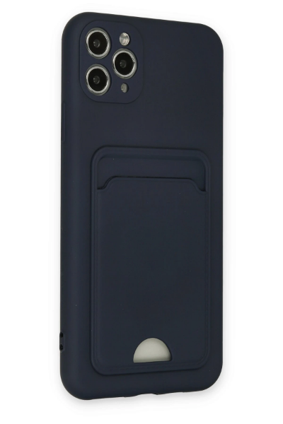 Newface iPhone 11 Pro Max Kılıf Kelvin Kartvizitli Silikon - Lacivert resmi