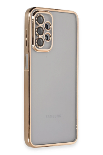 Newface Samsung Galaxy A23 4G Kılıf Razer Lensli Silikon - Gold resmi