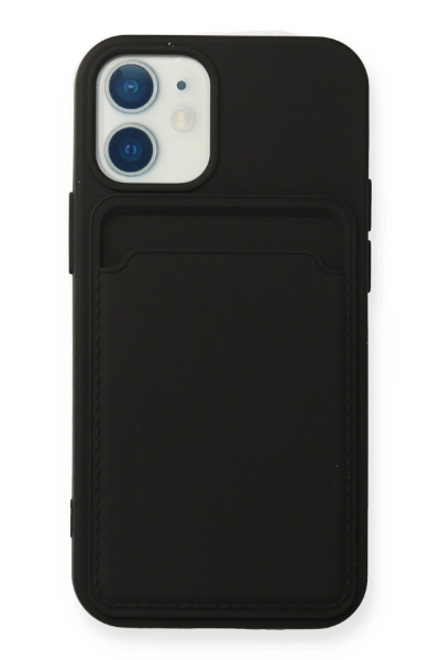 Newface iPhone 12 Mini Kılıf Kelvin Kartvizitli Silikon - Siyah resmi