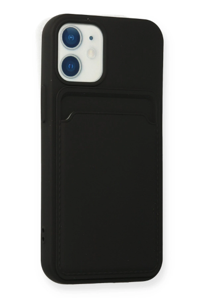 Newface iPhone 12 Mini Kılıf Kelvin Kartvizitli Silikon - Siyah resmi