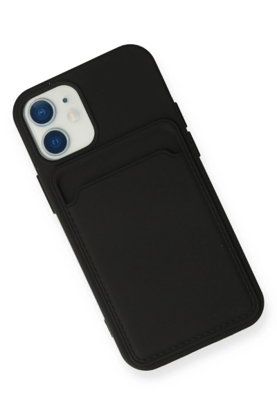 Newface iPhone 12 Mini Kılıf Kelvin Kartvizitli Silikon - Siyah resmi