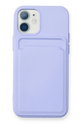 Newface iPhone 12 Mini Kılıf Kelvin Kartvizitli Silikon - Lila resmi