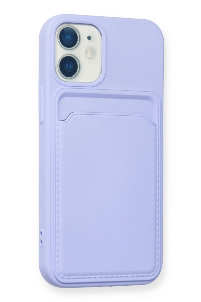 Newface iPhone 12 Mini Kılıf Kelvin Kartvizitli Silikon - Lila resmi