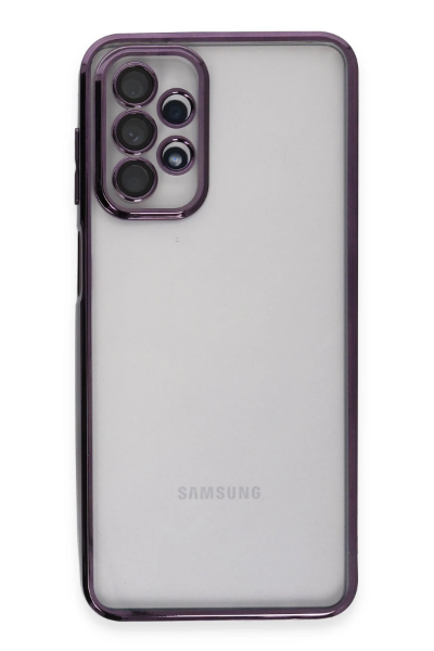 Newface Samsung Galaxy A23 4G Kılıf Razer Lensli Silikon - Mor resmi