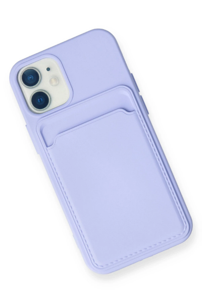 Newface iPhone 12 Mini Kılıf Kelvin Kartvizitli Silikon - Lila resmi