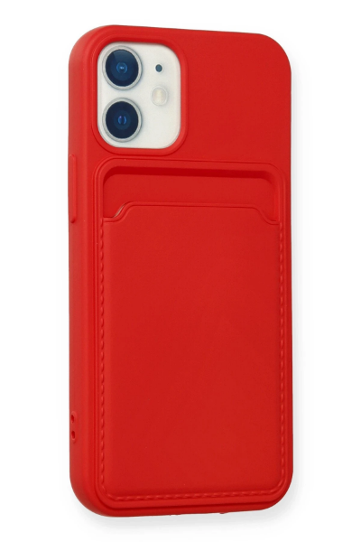 Newface iPhone 12 Mini Kılıf Kelvin Kartvizitli Silikon - Kırmızı resmi