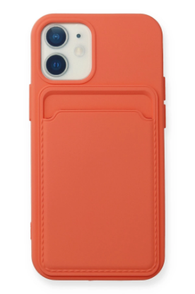 Newface iPhone 12 Mini Kılıf Kelvin Kartvizitli Silikon - Turuncu resmi