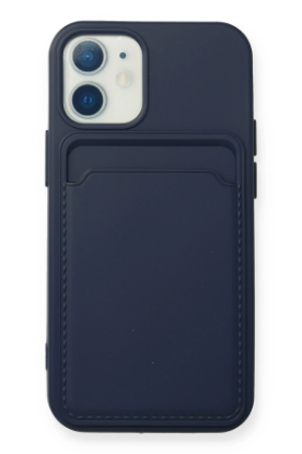 Newface iPhone 12 Mini Kılıf Kelvin Kartvizitli Silikon - Lacivert resmi