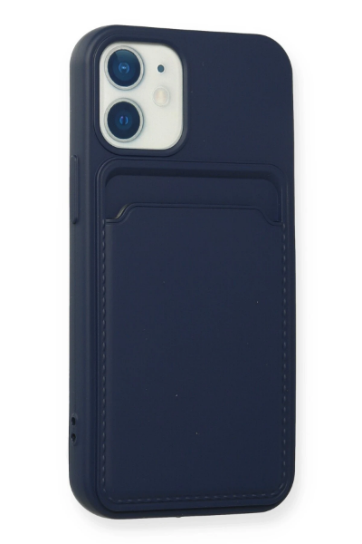 Newface iPhone 12 Mini Kılıf Kelvin Kartvizitli Silikon - Lacivert resmi