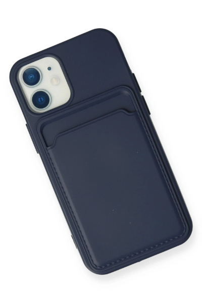 Newface iPhone 12 Mini Kılıf Kelvin Kartvizitli Silikon - Lacivert resmi
