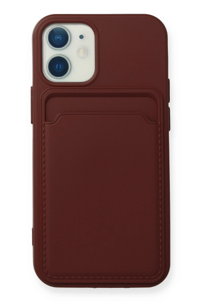 Newface iPhone 12 Mini Kılıf Kelvin Kartvizitli Silikon - Bordo resmi