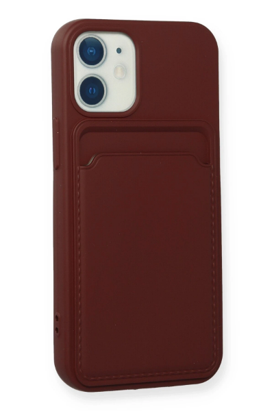 Newface iPhone 12 Mini Kılıf Kelvin Kartvizitli Silikon - Bordo resmi