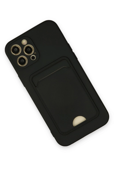 Newface iPhone 12 Pro Max Kılıf Kelvin Kartvizitli Silikon - Siyah resmi