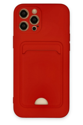 Newface iPhone 12 Pro Max Kılıf Kelvin Kartvizitli Silikon - Kırmızı resmi