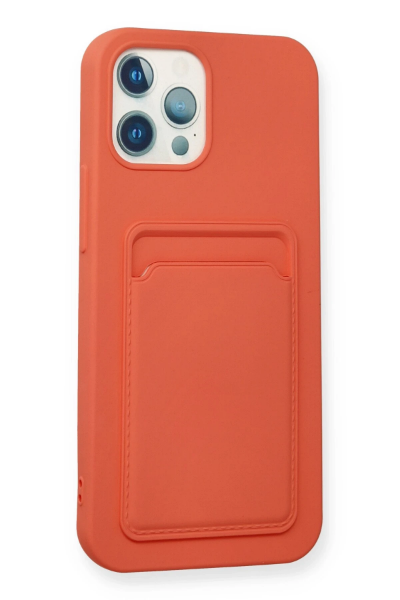 Newface iPhone 12 Pro Max Kılıf Kelvin Kartvizitli Silikon - Turuncu resmi