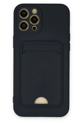 Newface iPhone 12 Pro Max Kılıf Kelvin Kartvizitli Silikon - Lacivert resmi