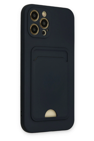 Newface iPhone 12 Pro Max Kılıf Kelvin Kartvizitli Silikon - Lacivert resmi