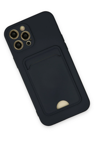 Newface iPhone 12 Pro Max Kılıf Kelvin Kartvizitli Silikon - Lacivert resmi