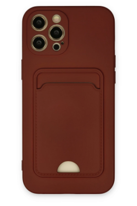 Newface iPhone 12 Pro Max Kılıf Kelvin Kartvizitli Silikon - Bordo resmi